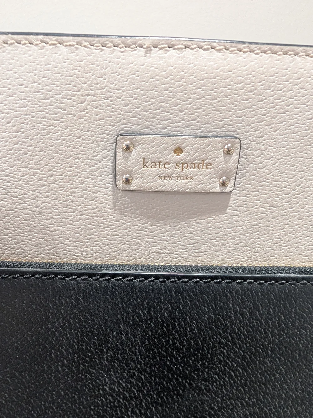 kate spade Black and Cream Two-Tone Leather Bag Very Gently Used